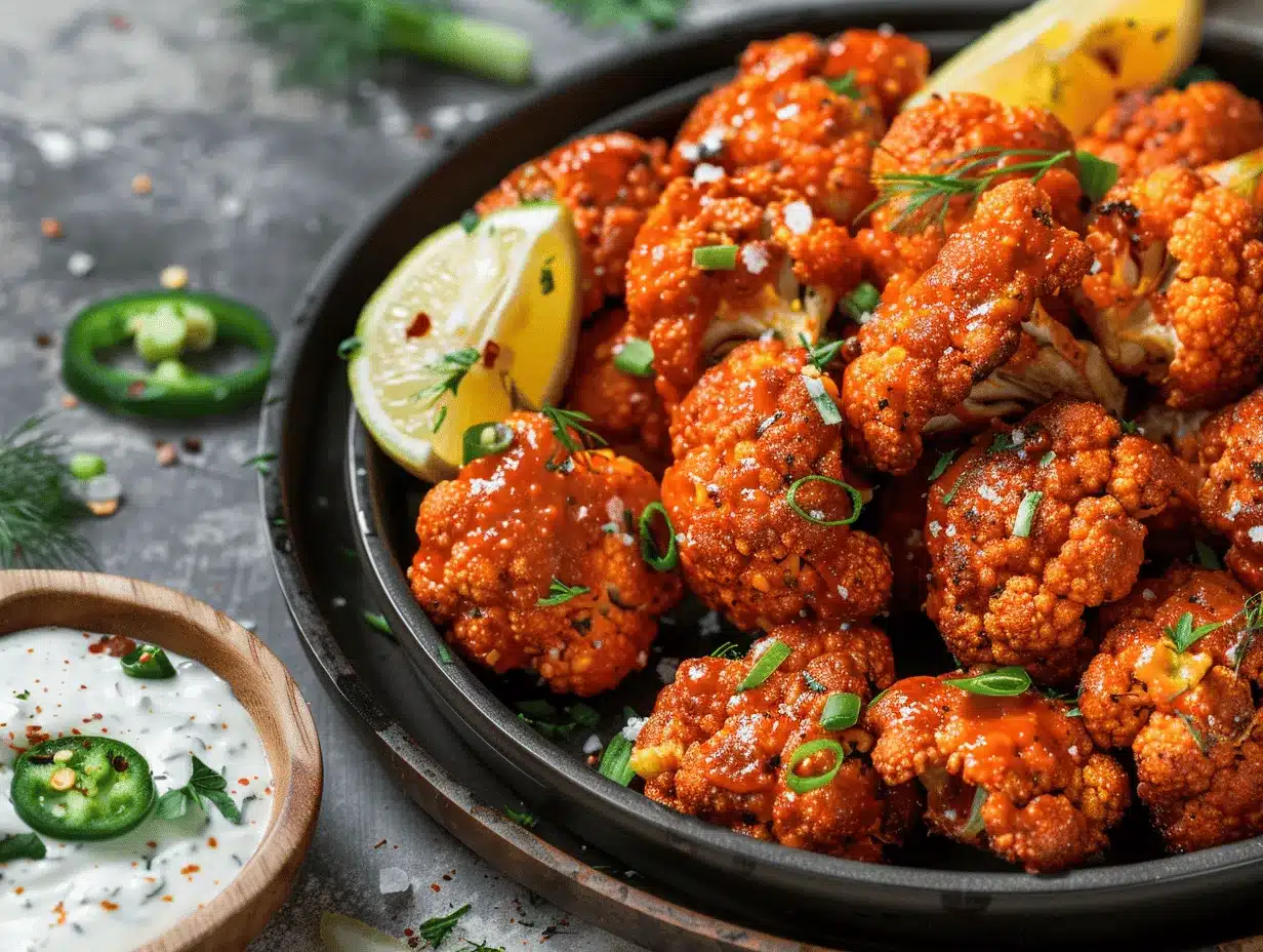 Air fryer Nashville hot cauliflower bites preparation steps