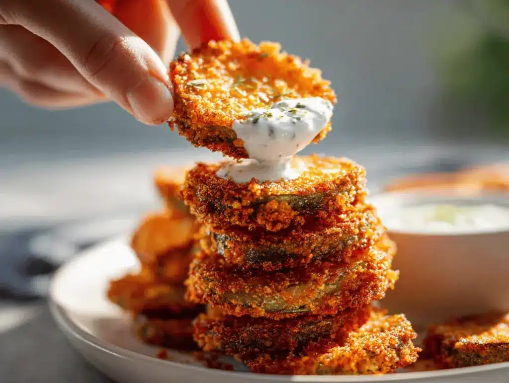 air fryer Nashville hot fried pickles - featured image