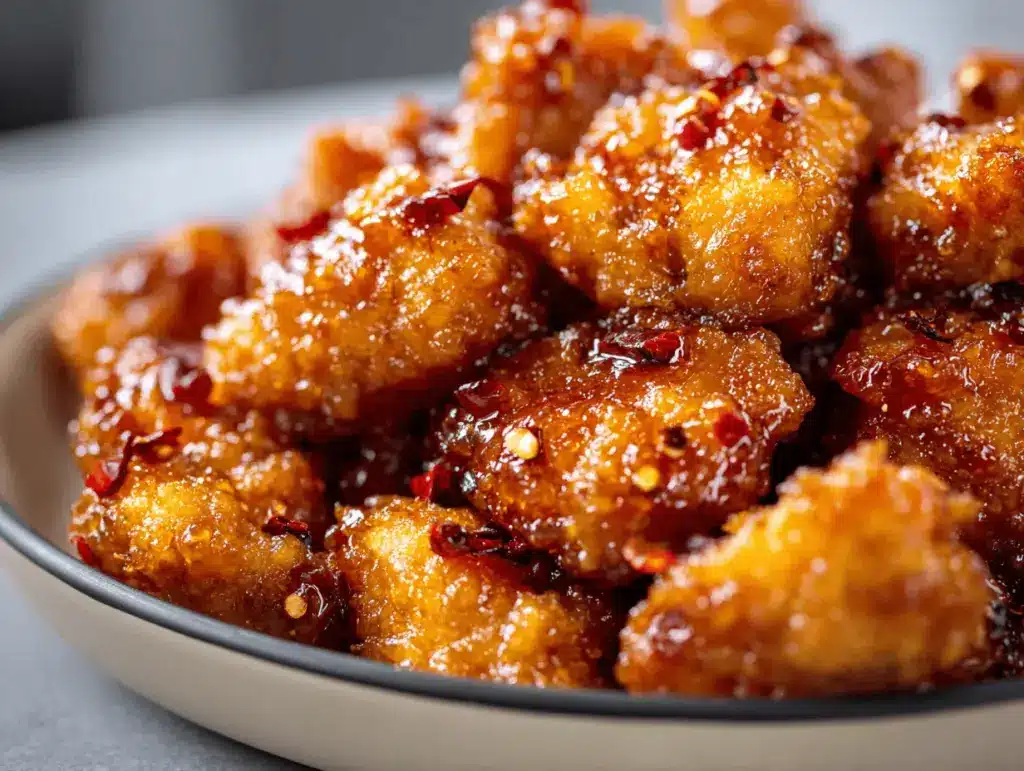 air fryer orange chicken bites - featured image