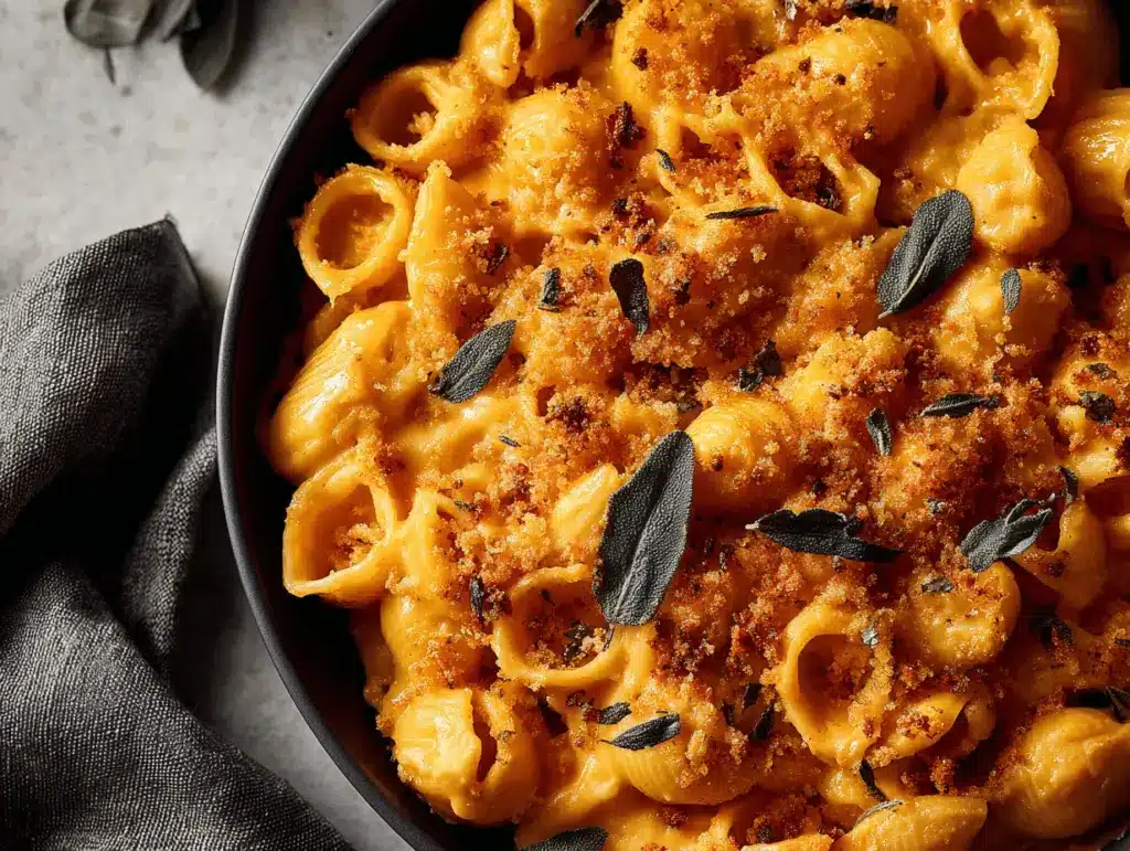 baked pumpkin mac and cheese - featured image