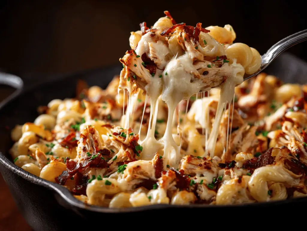 BBQ chicken bacon ranch mac and cheese - featured image