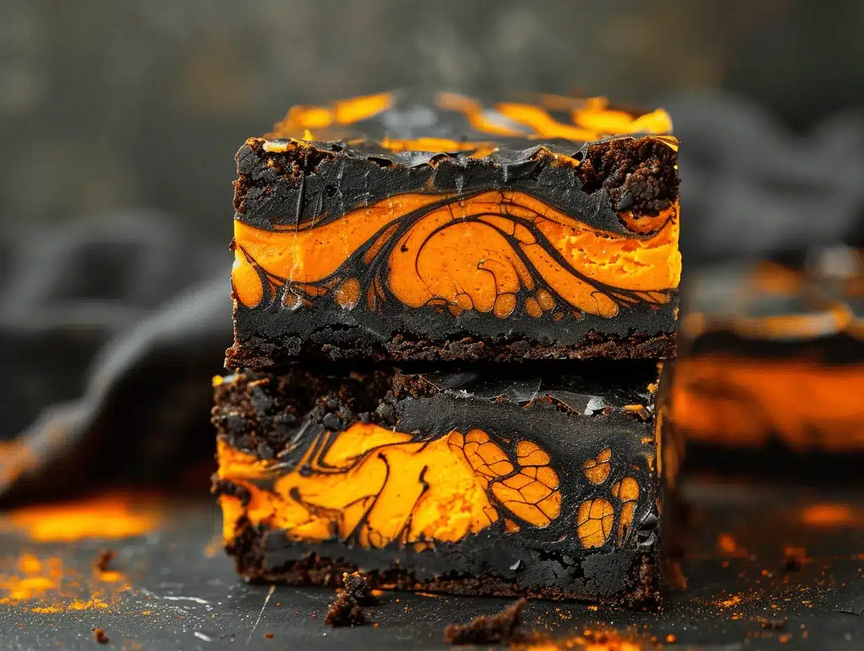 black velvet pumpkin swirl brownies preparation steps