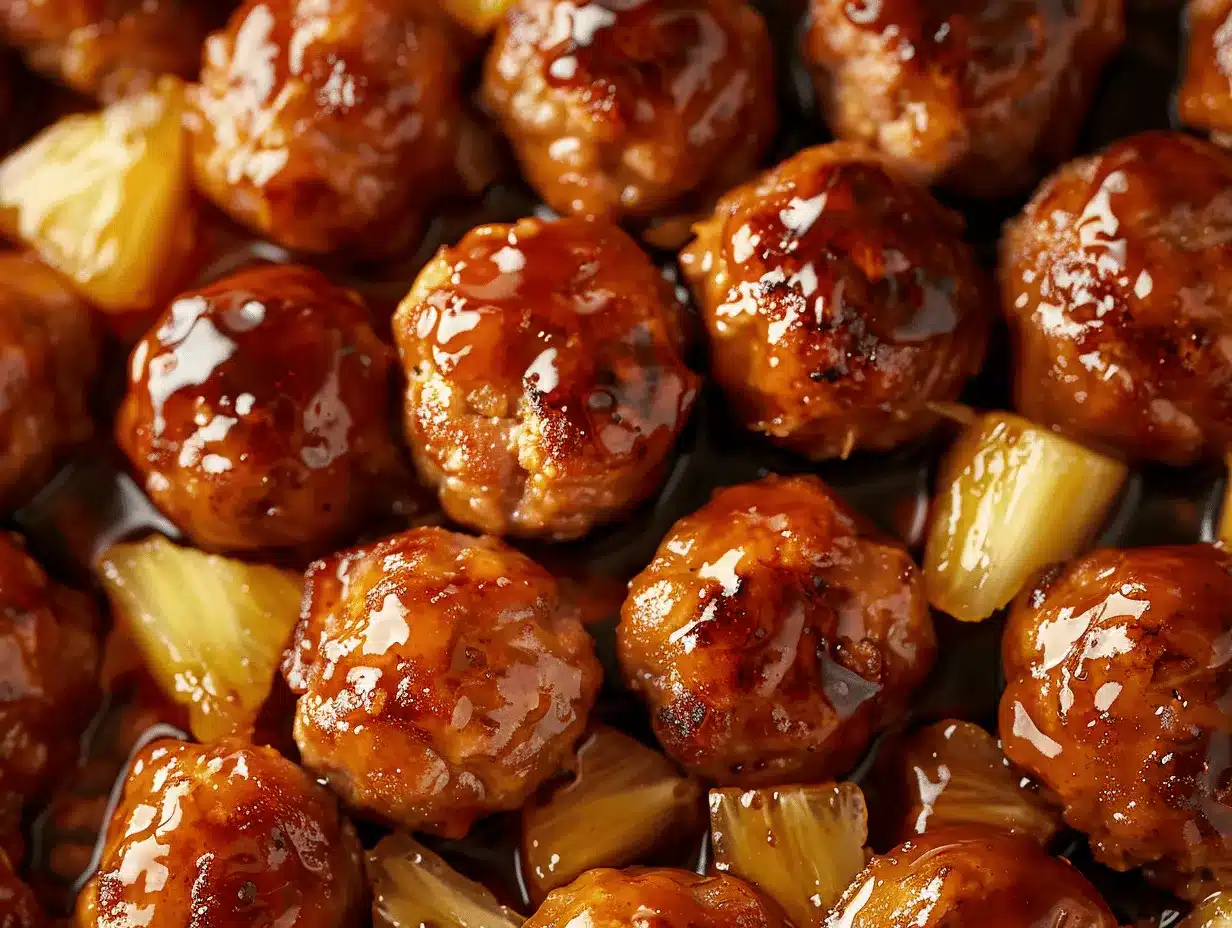 brown sugar pineapple chicken meatballs preparation steps