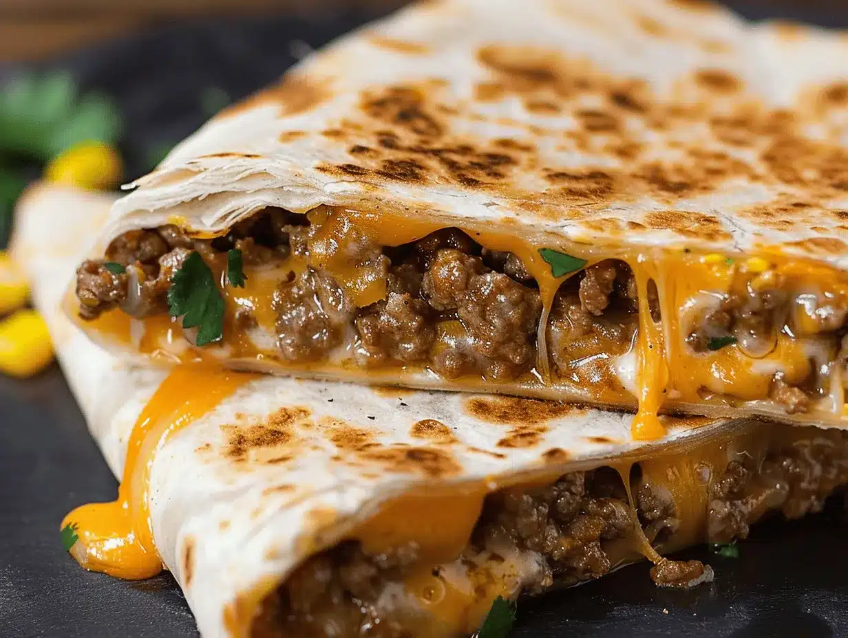 Cheesy Beef Quesadilla Melt Wraps preparation steps