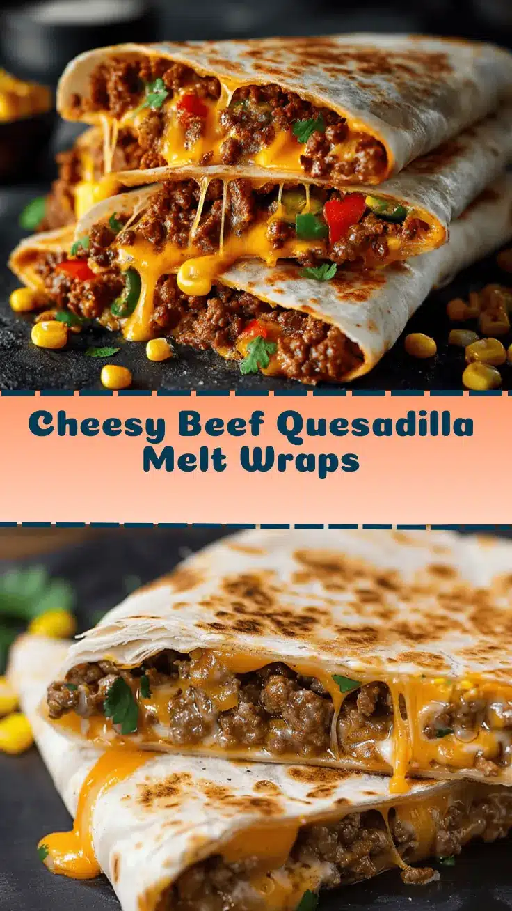 Cheesy Beef Quesadilla Melt Wraps recipe