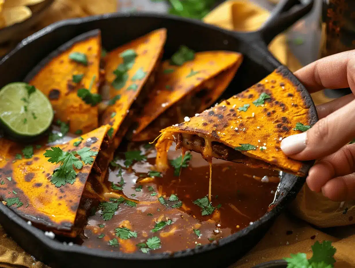 cheesy Birria quesadilla tacos preparation steps