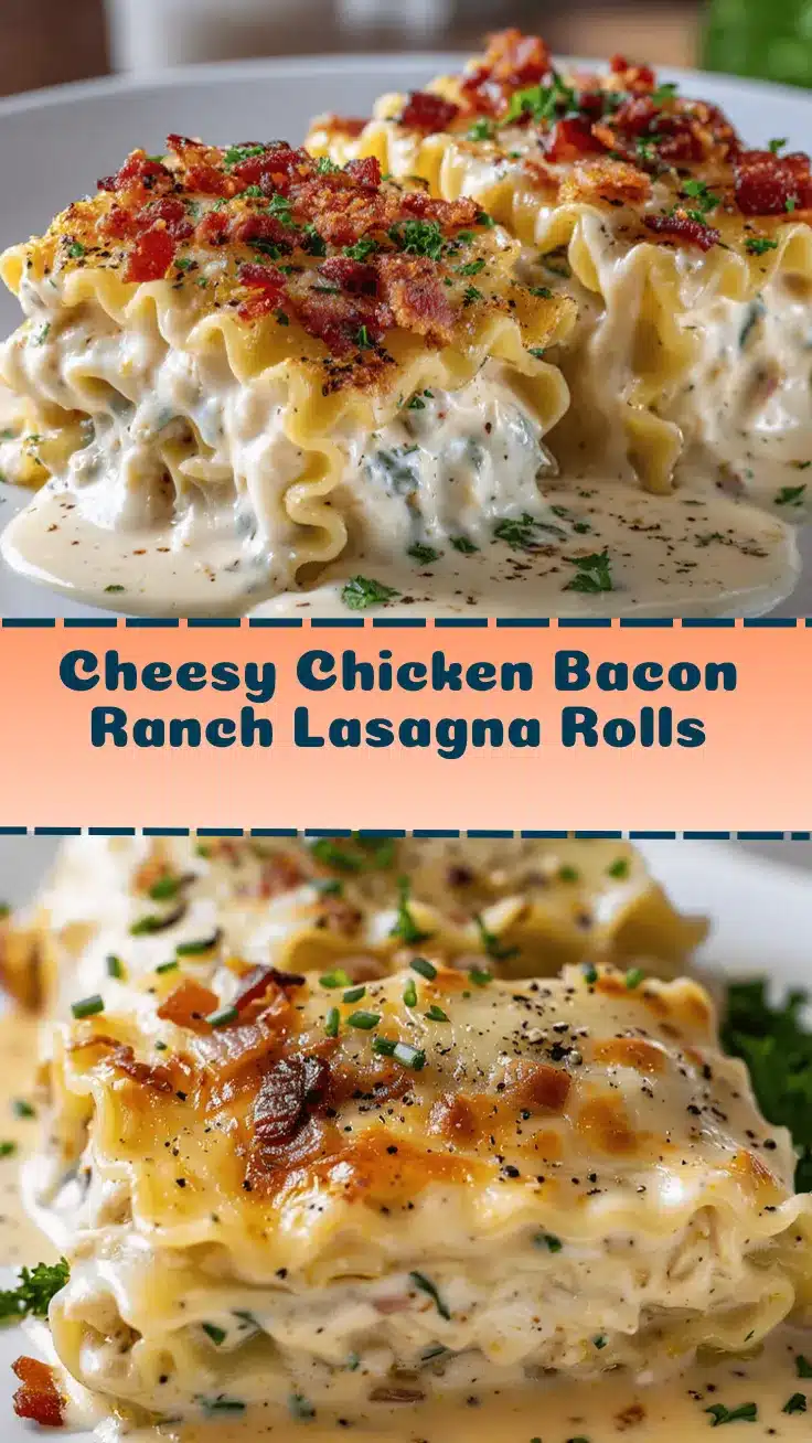 cheesy chicken bacon ranch lasagna rolls recipe