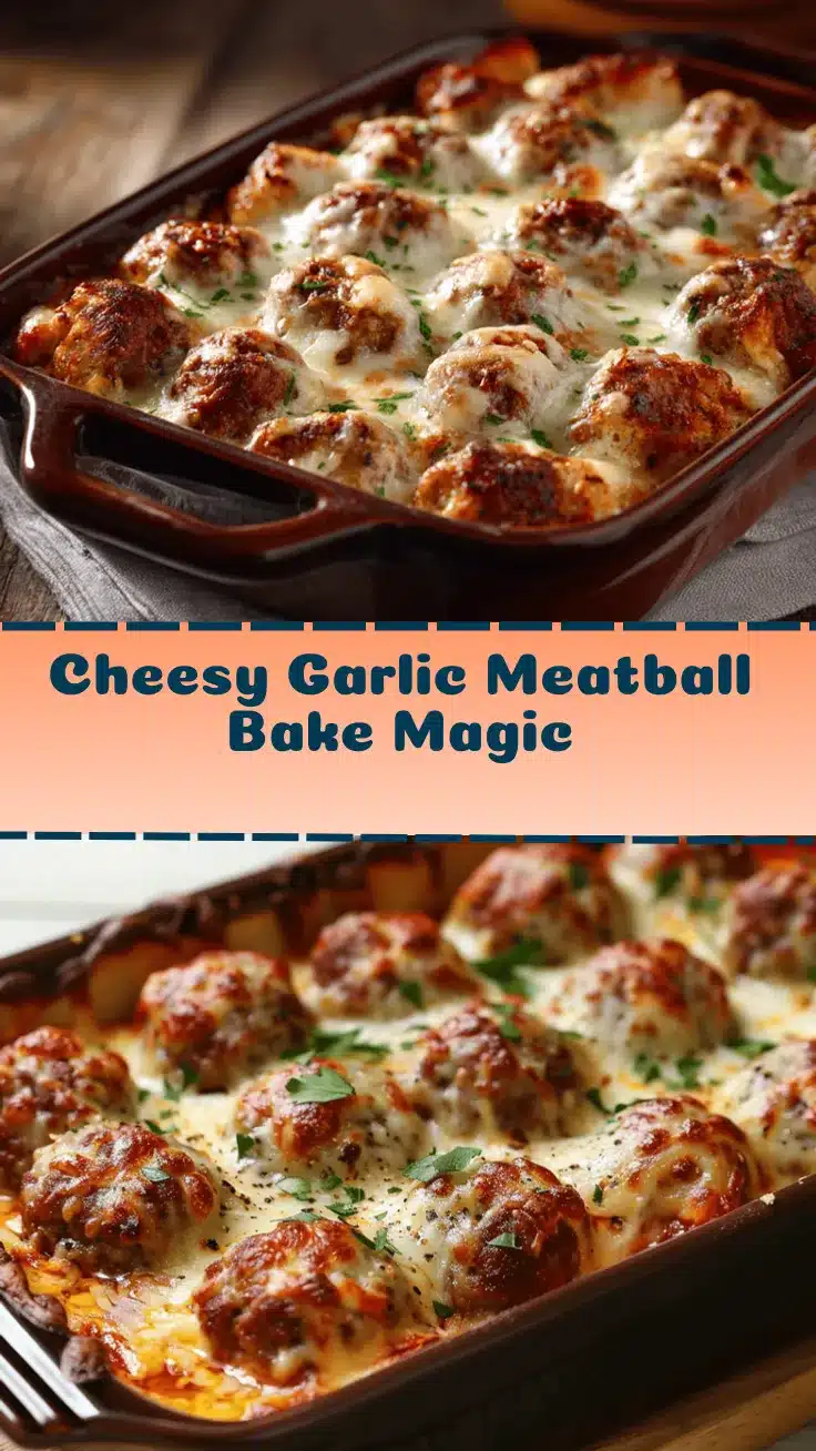 cheesy garlic bread meatball bake recipe