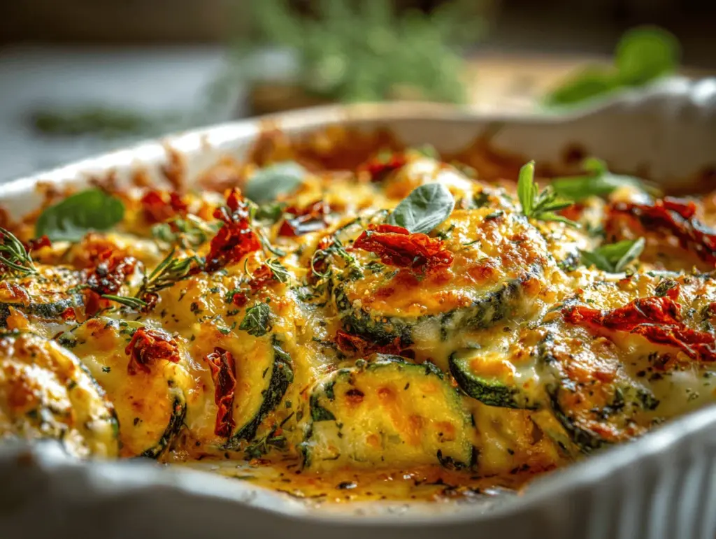 Cheesy Italian Chicken Zucchini Casserole - featured image
