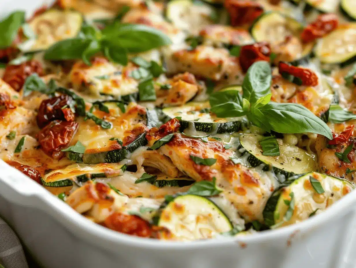 Cheesy Italian Chicken Zucchini Casserole preparation steps