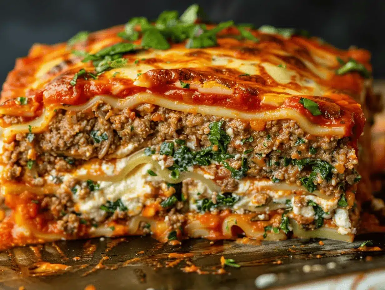 cheesy lasagna-stuffed meatloaf preparation steps