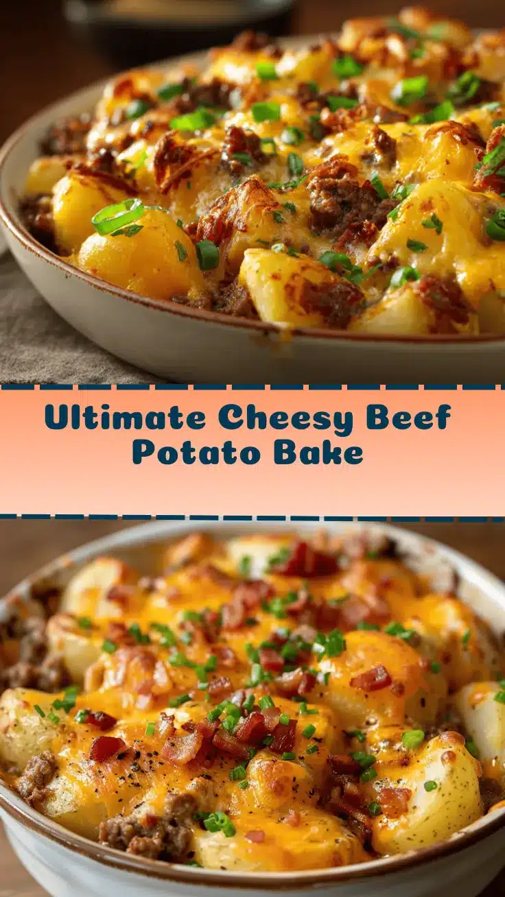 cheesy loaded potato and beef casserole recipe