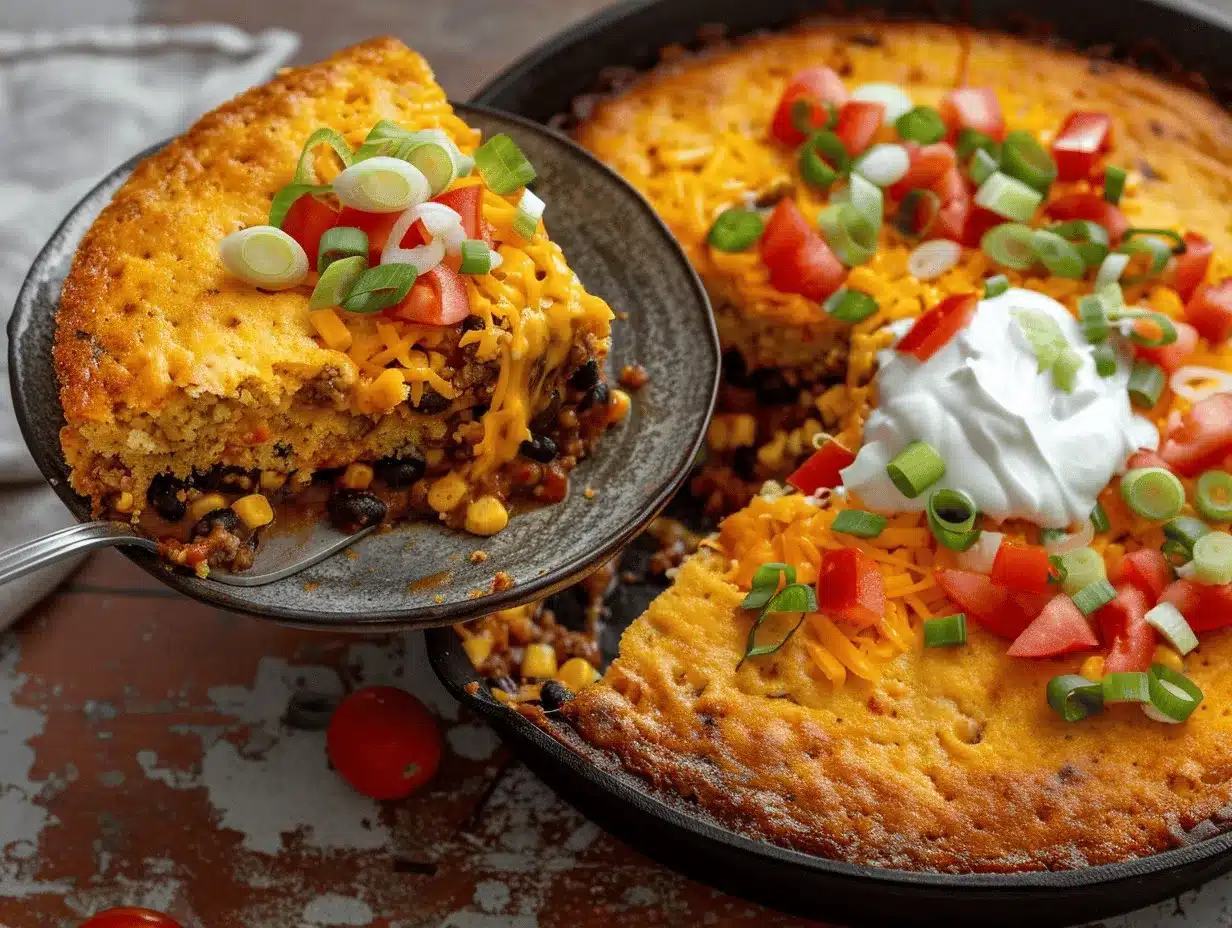 cheesy taco cornbread casserole preparation steps