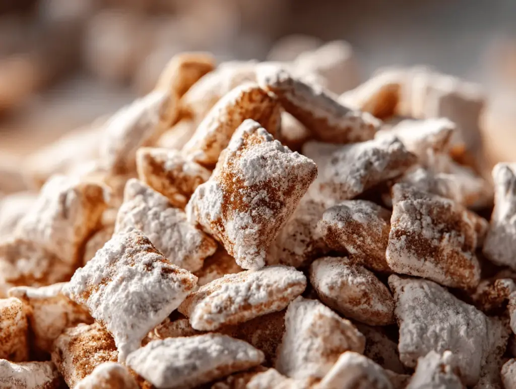 cinnamon roll puppy chow - featured image