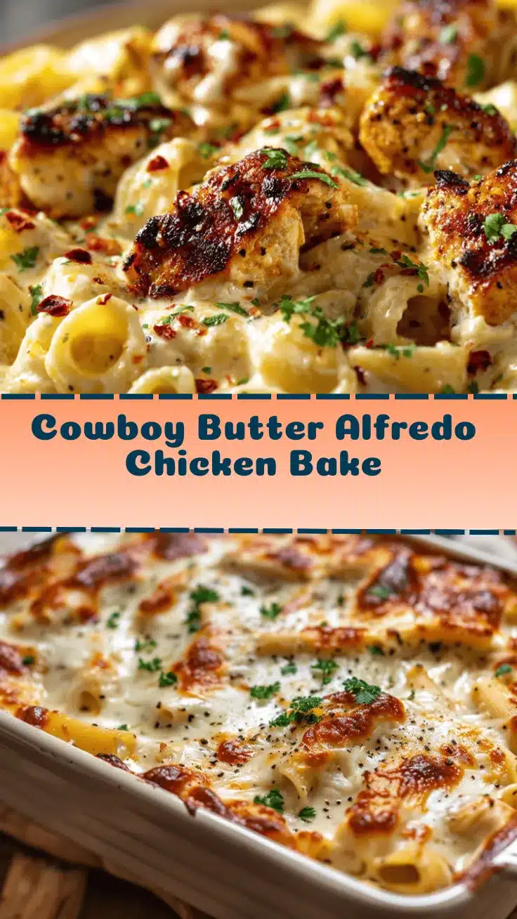 Cowboy Butter Chicken Alfredo Bake recipe