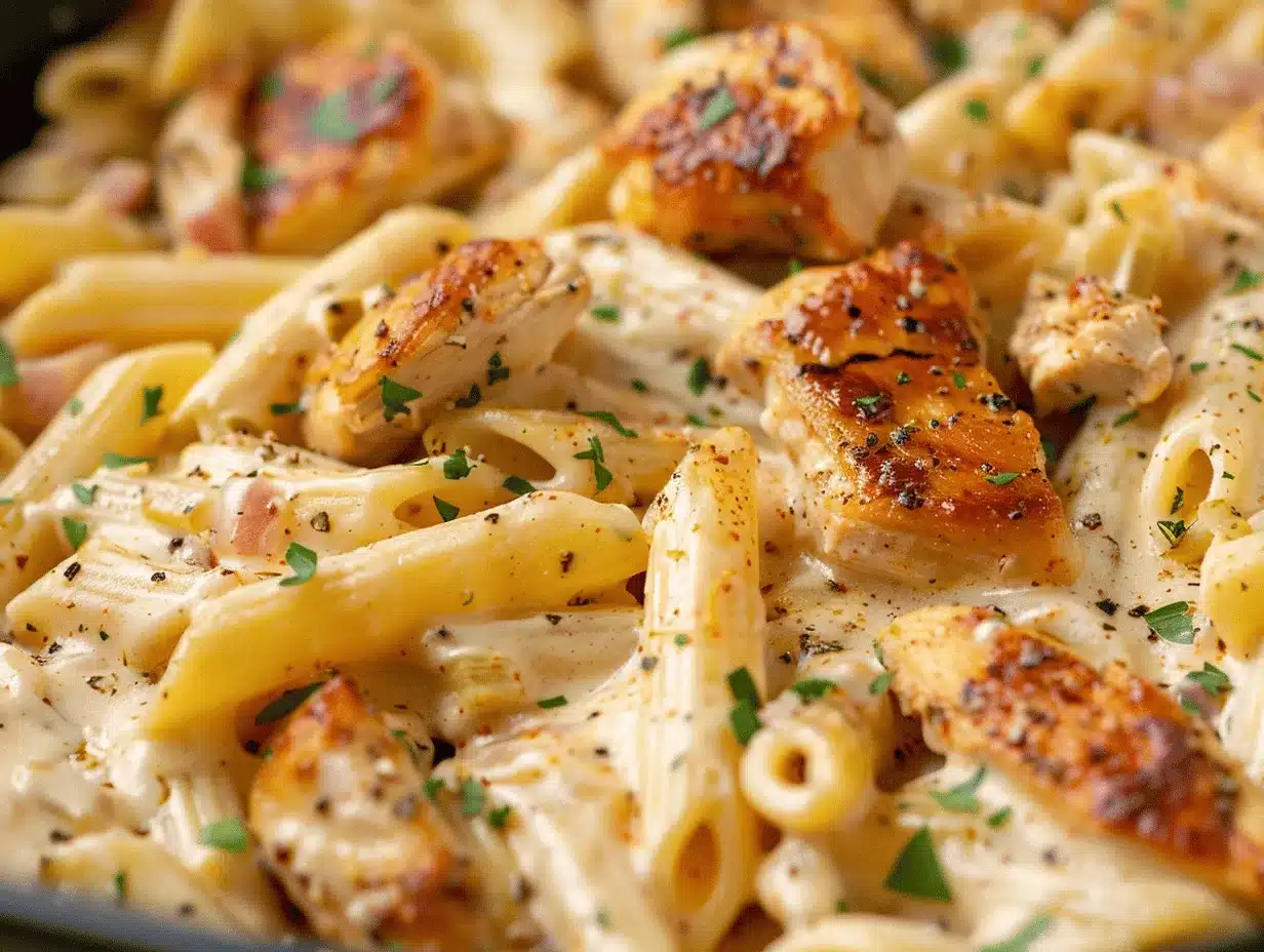 Creamy Cajun Chicken Pasta Bake preparation steps