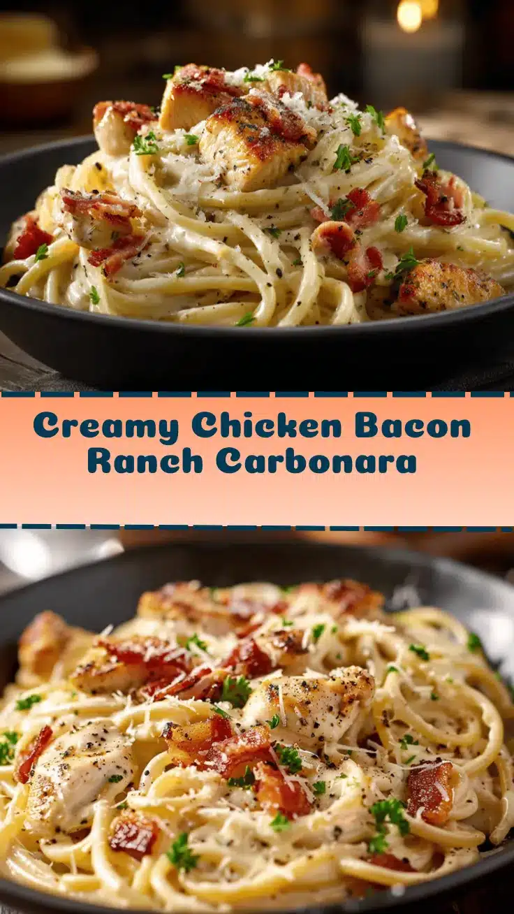 creamy chicken bacon ranch carbonara recipe