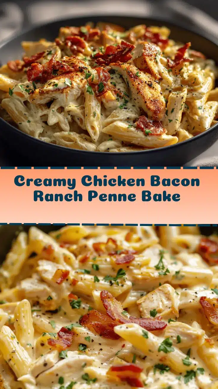 creamy chicken bacon ranch penne bake recipe