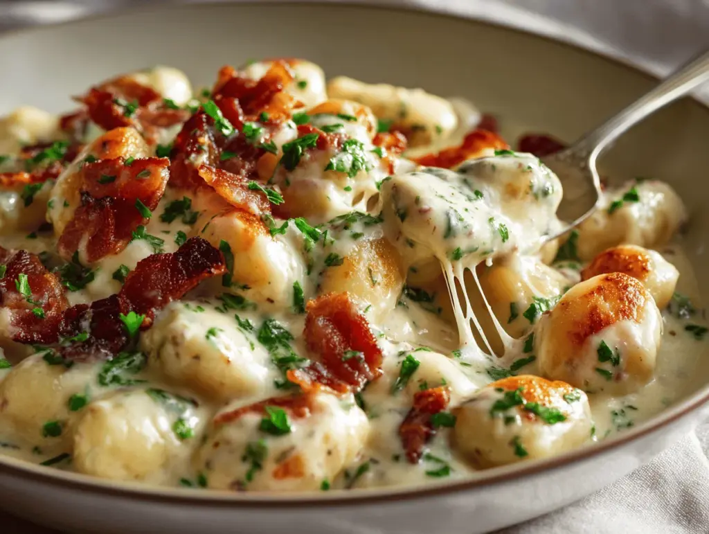creamy crack chicken gnocchi bake - featured image