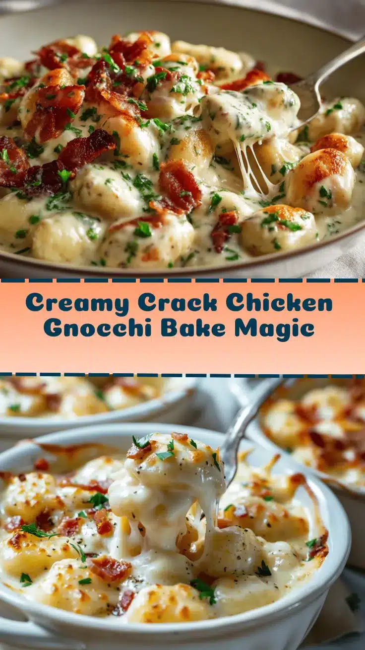 creamy crack chicken gnocchi bake recipe