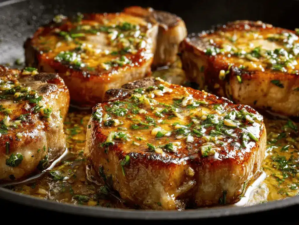 creamy garlic butter pork chops - featured image