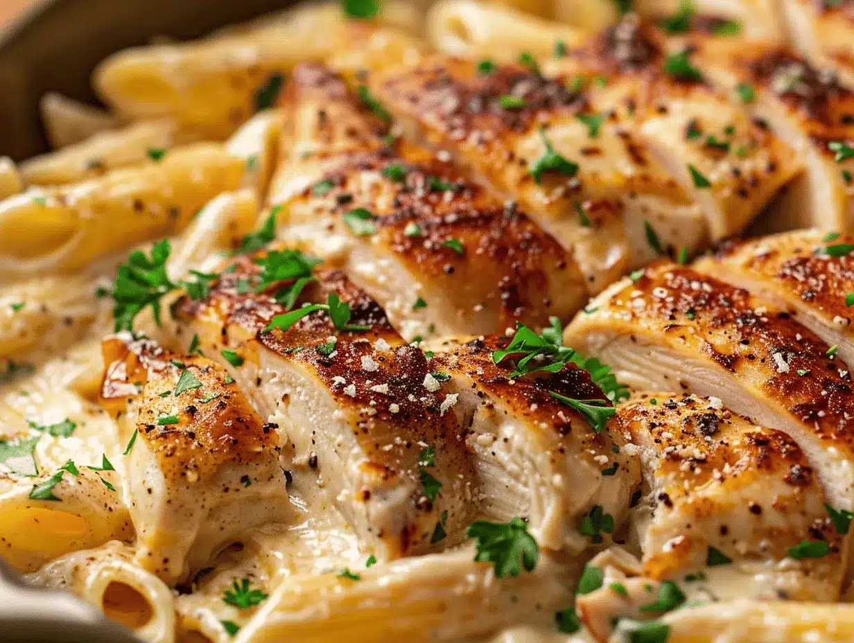 Creamy Garlic Parmesan Chicken Alfredo Bake preparation steps
