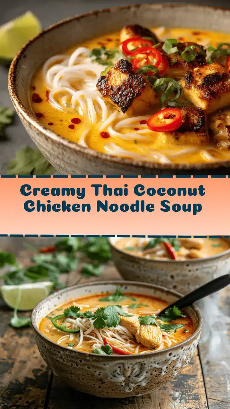 creamy Thai coconut chicken noodle soup recipe