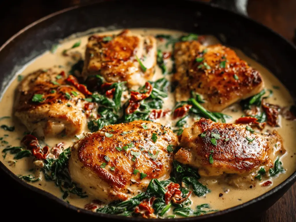 creamy Tuscan chicken skillet dinner - featured image