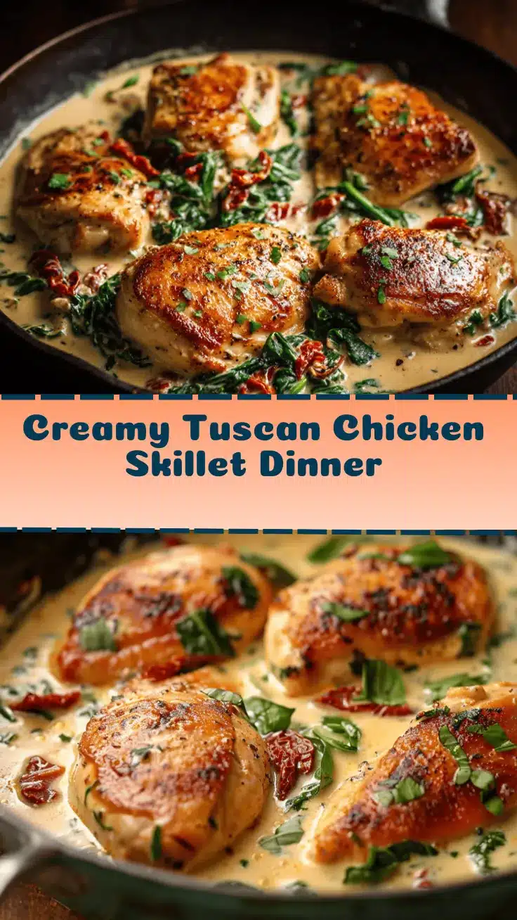 creamy Tuscan chicken skillet dinner recipe