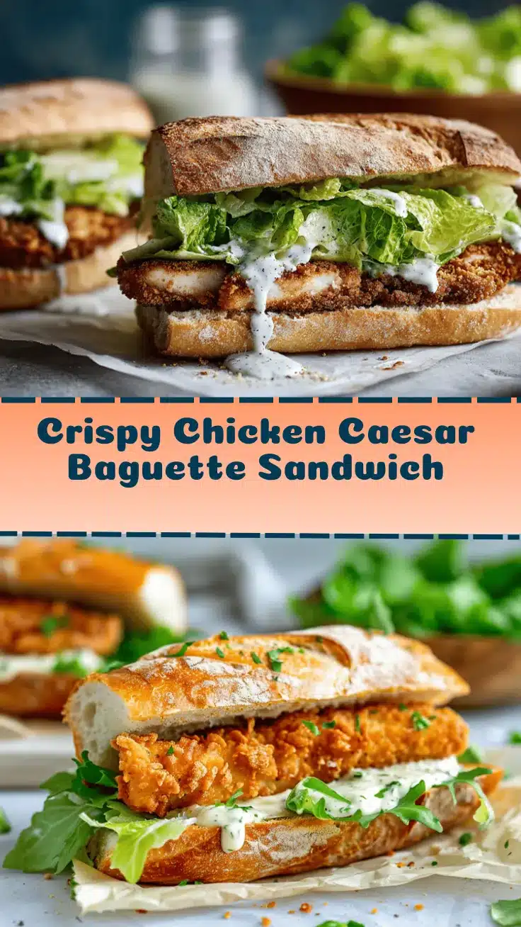 crispy chicken Caesar baguette sandwich recipe
