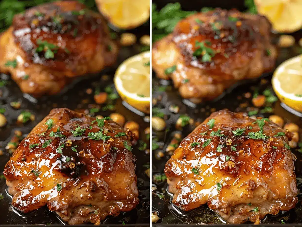 crispy honey garlic glazed chicken thighs preparation steps