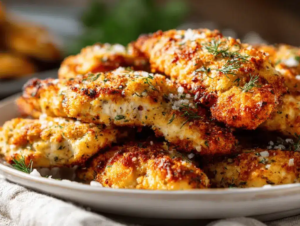 crispy parmesan ranch chicken tenders - featured image