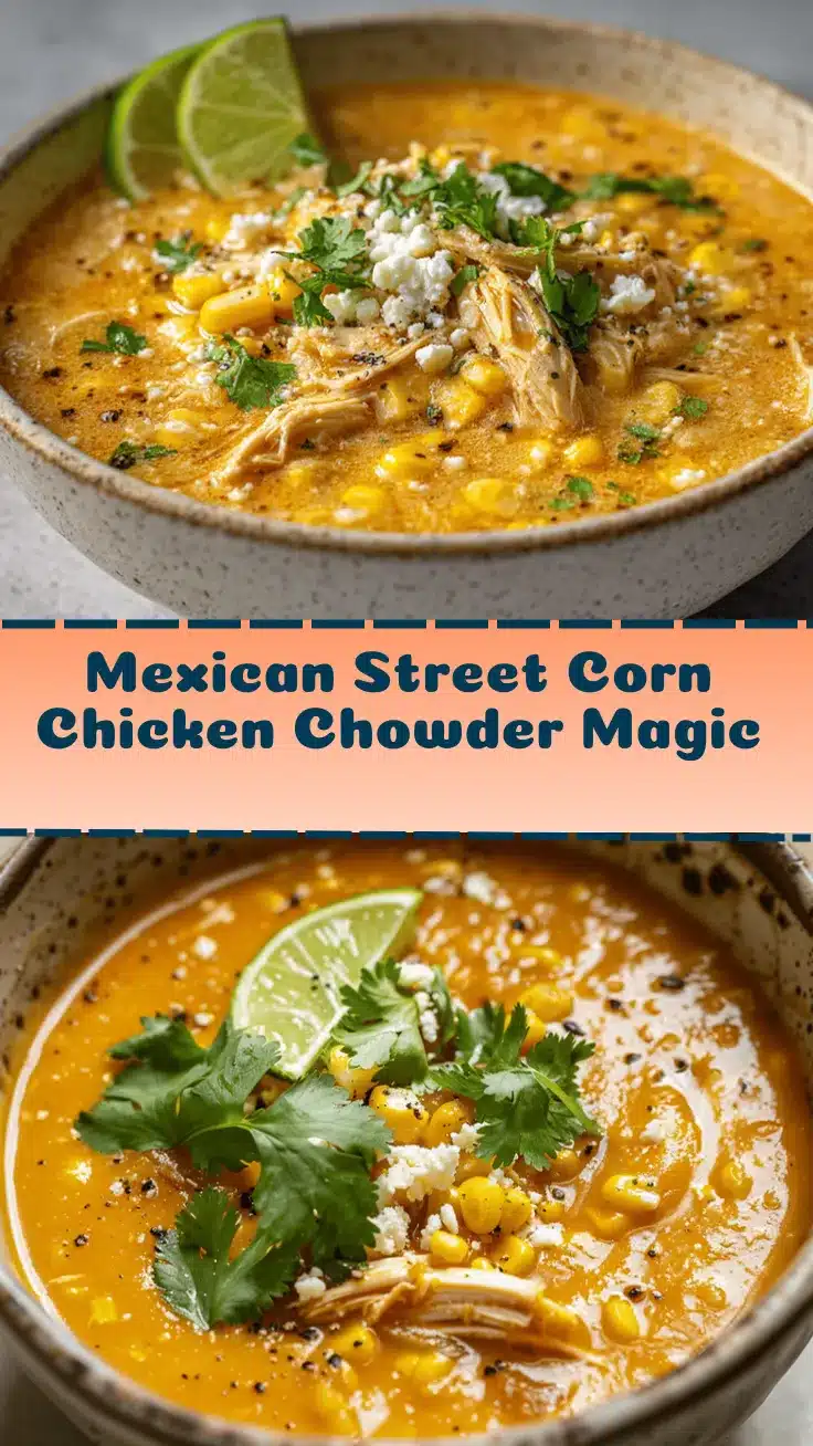 Crockpot Mexican Street Corn Chicken Chowder recipe