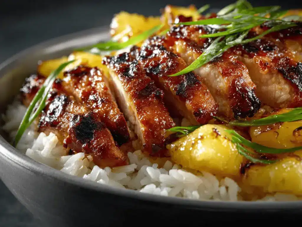 Hawaiian BBQ Chicken and Pineapple Rice Bowl - featured image