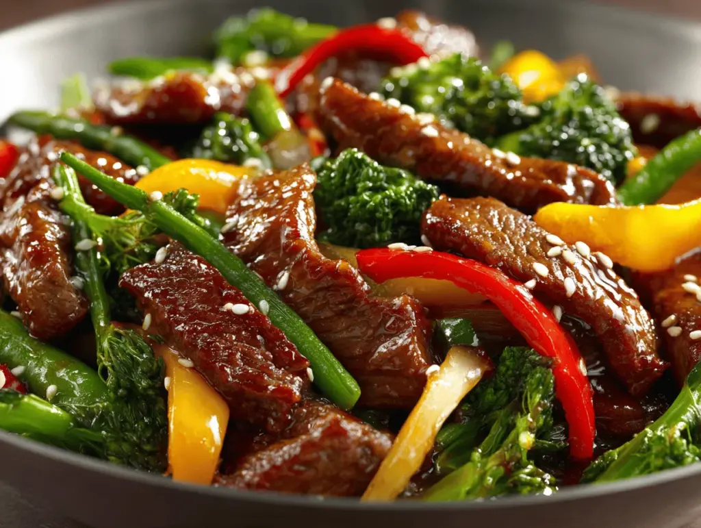 honey garlic beef stir fry - featured image