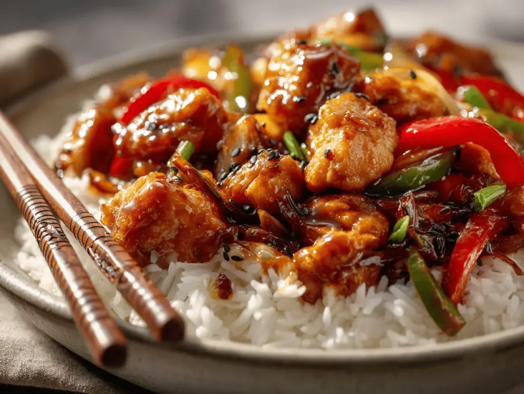 Honey Garlic Black Pepper Chicken Stir Fry - featured image