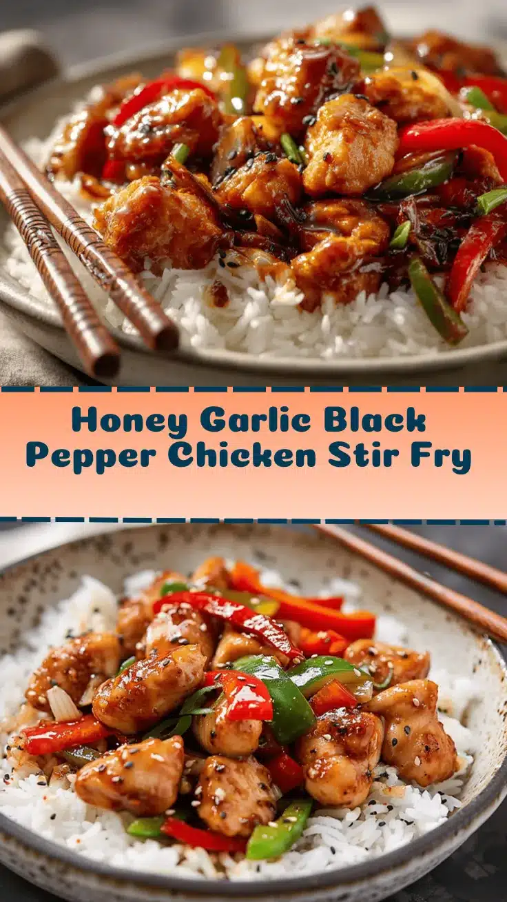 Honey Garlic Black Pepper Chicken Stir Fry recipe