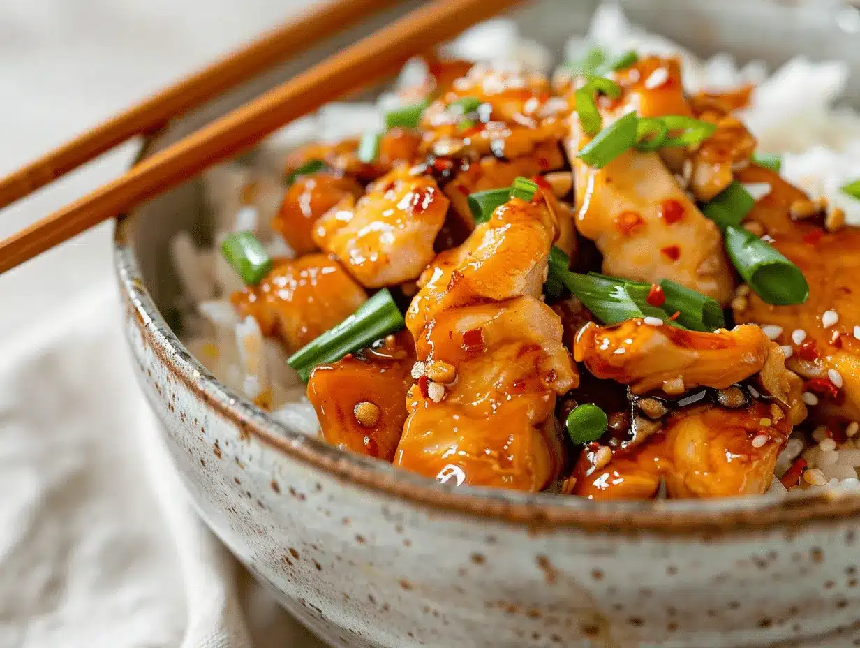 honey garlic chicken rice bowl preparation steps