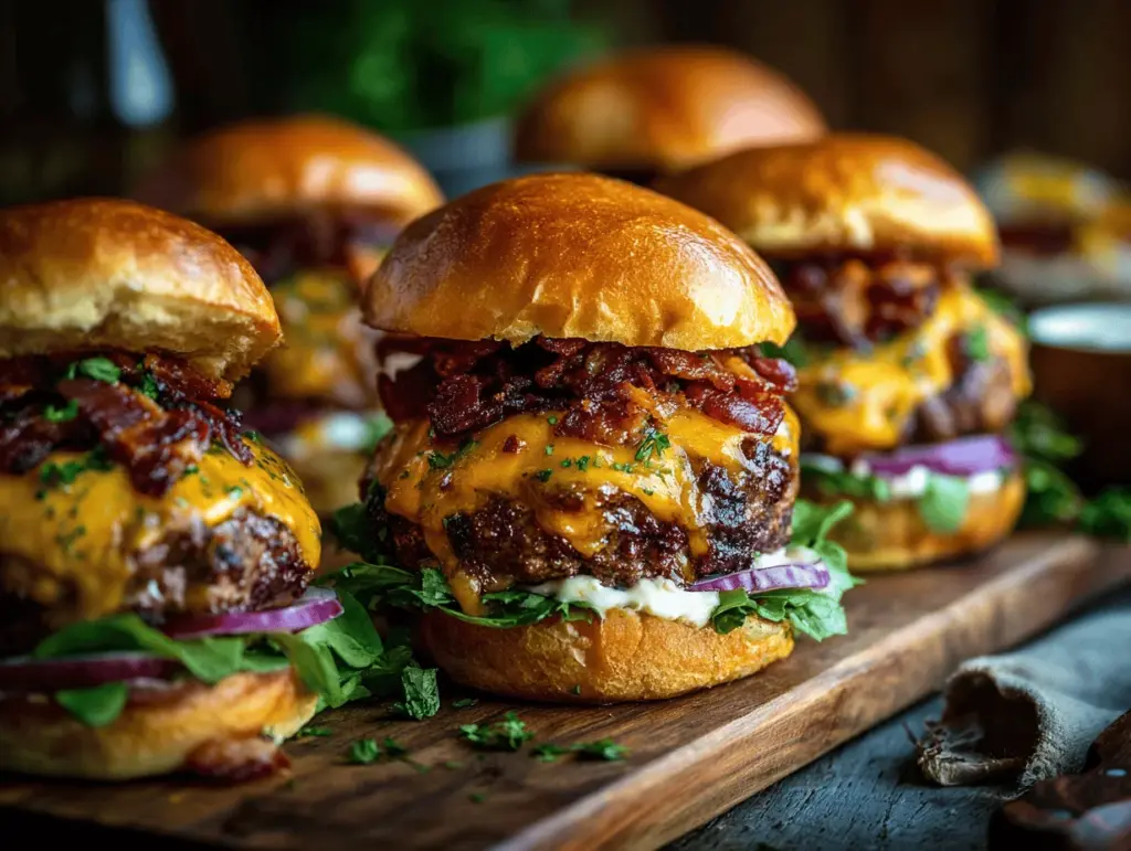 loaded bacon cheddar smash burgers - featured image