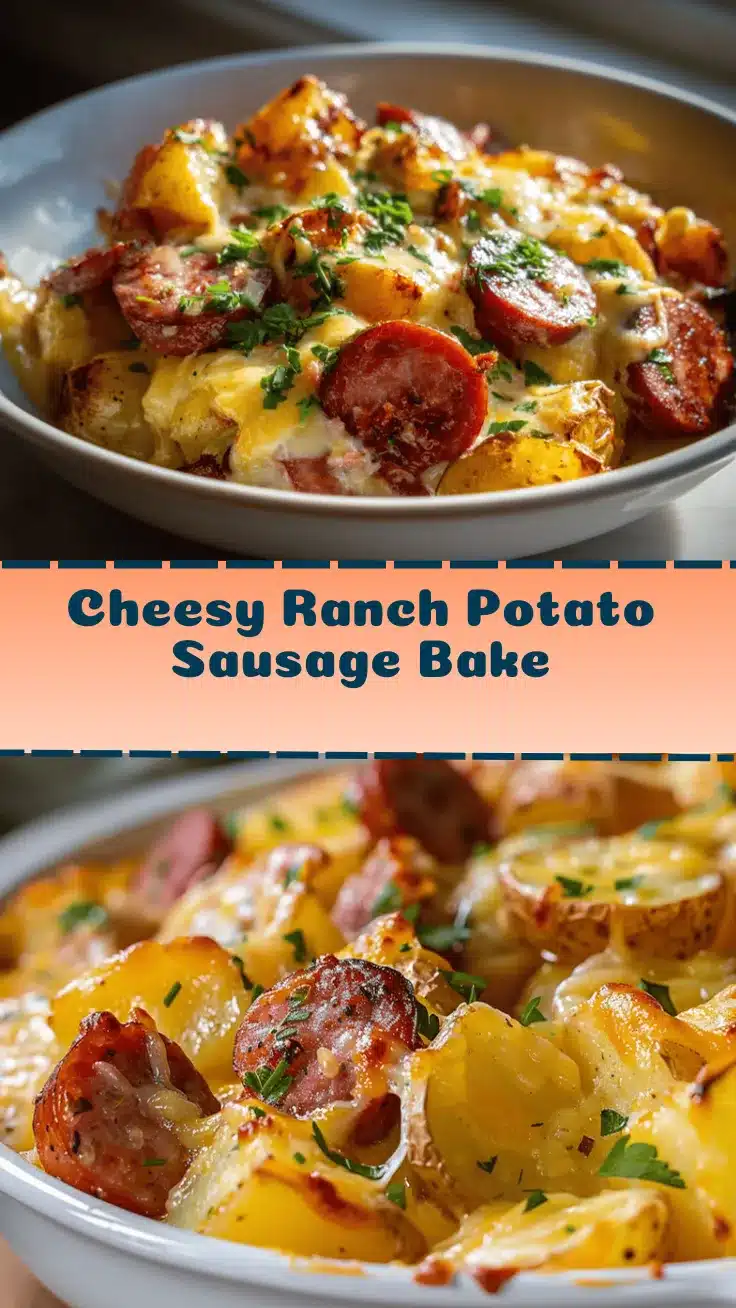 loaded cheesy ranch potato and smoked sausage bake recipe