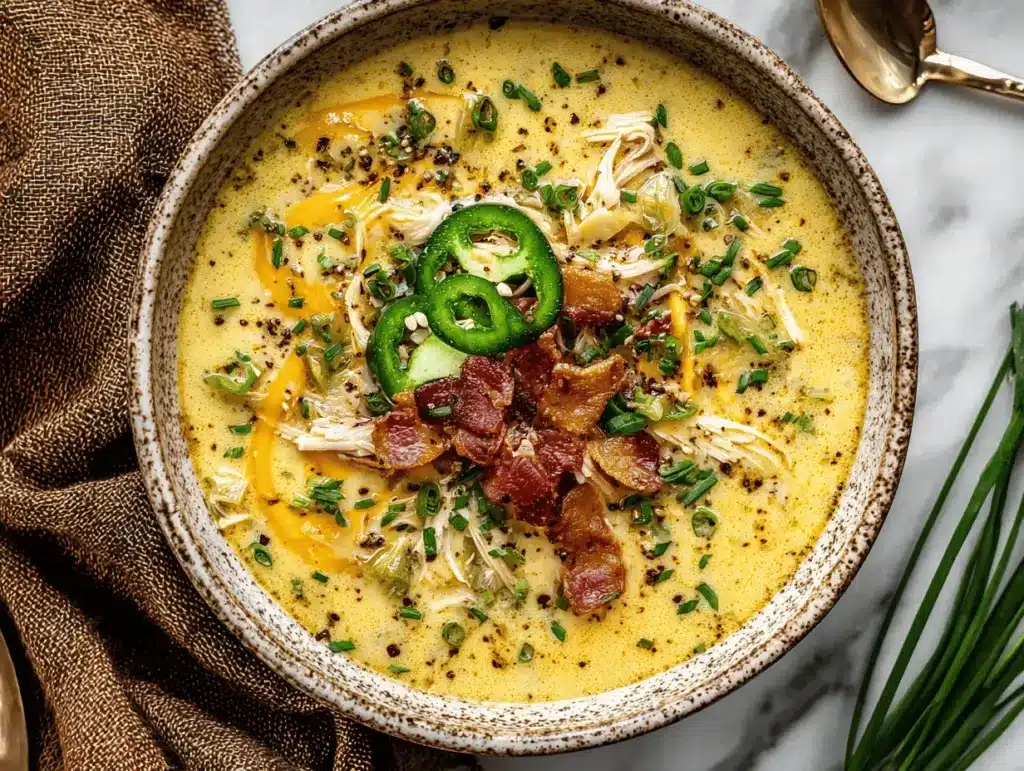 loaded jalapeño popper chicken soup - featured image