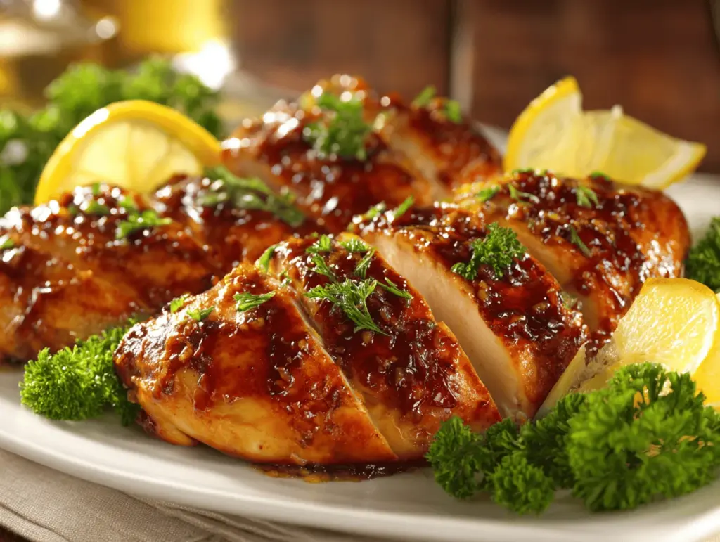 maple Dijon glazed baked chicken breast - featured image