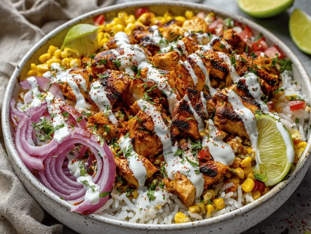 Mexican Street Corn Chicken Burrito Bowl - featured image