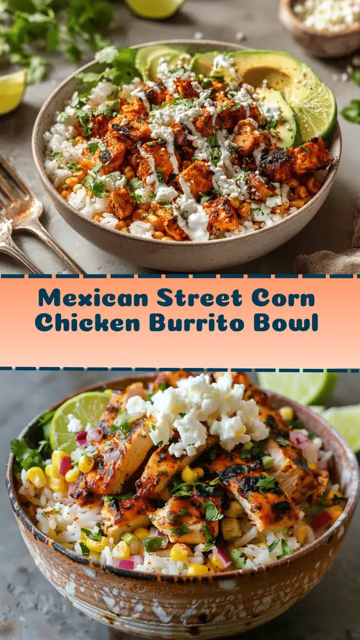 Mexican Street Corn Chicken Burrito Bowl recipe