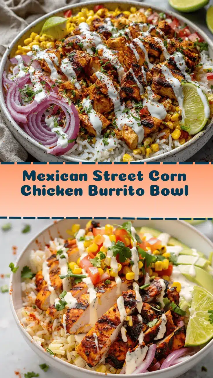 Mexican Street Corn Chicken Burrito Bowl recipe