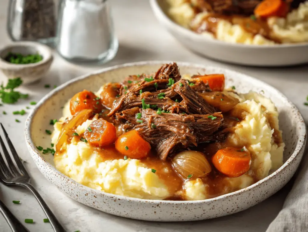 slow cooker apple cider pot roast - featured image