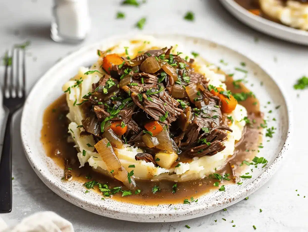 slow cooker apple cider pot roast preparation steps