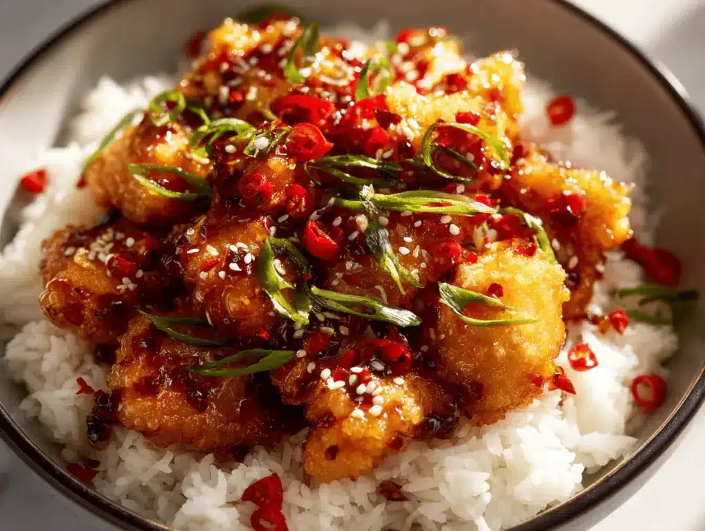 sweet chili chicken bowls - featured image
