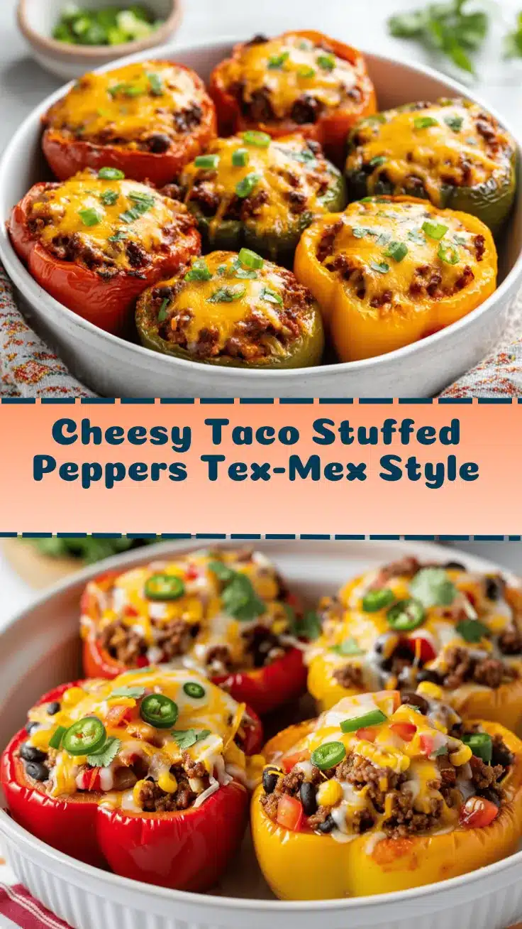 Tex-Mex Cheesy Taco Stuffed Peppers recipe
