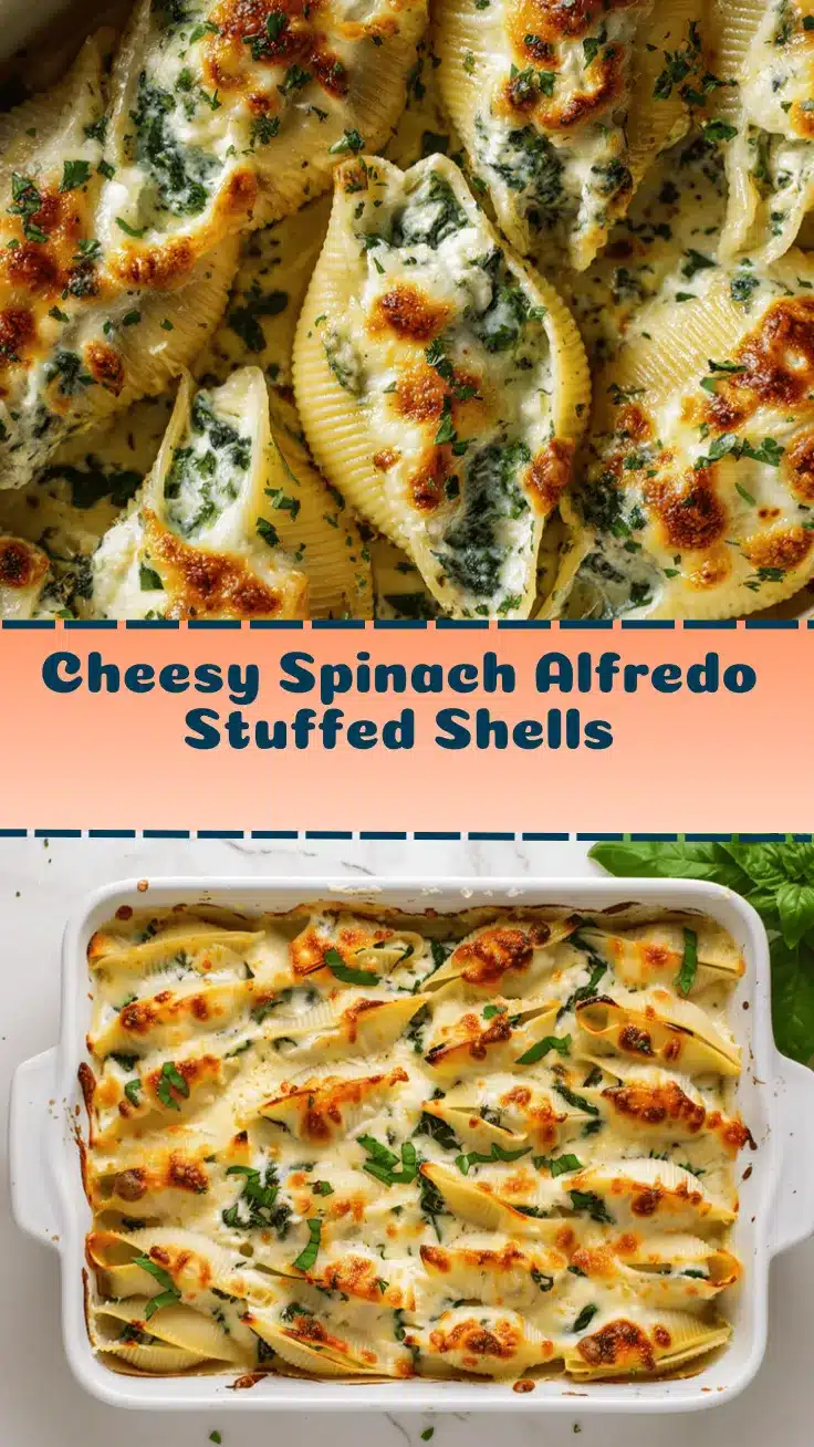 Three-Cheese Spinach Alfredo Stuffed Shells recipe